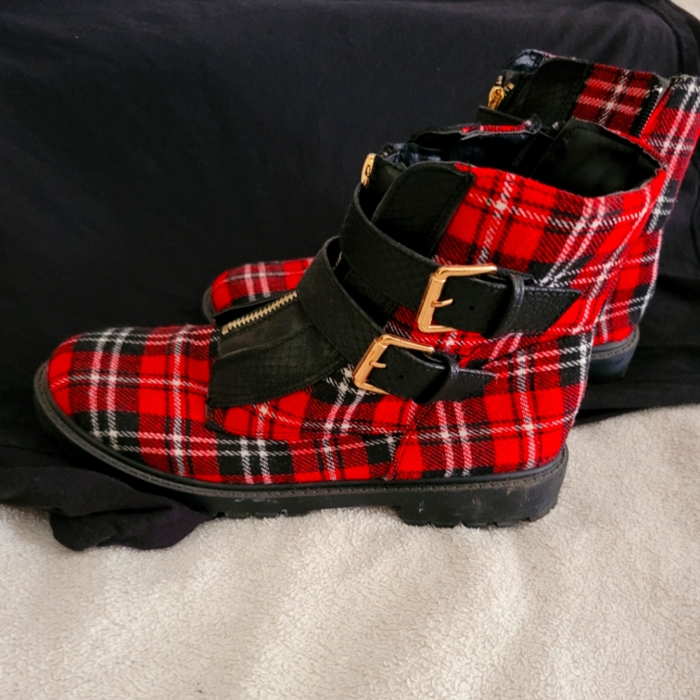 Plaid Boots